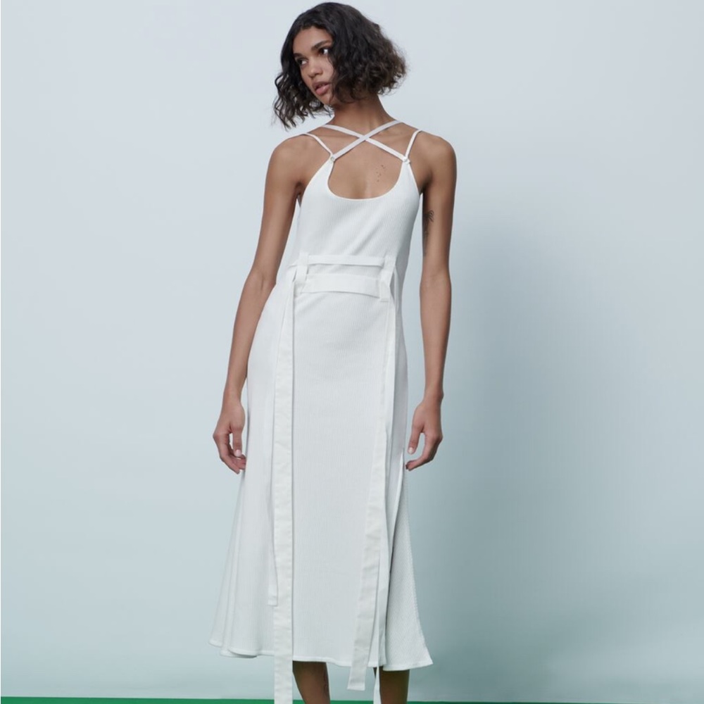 NWT Zara ribbed midi dress